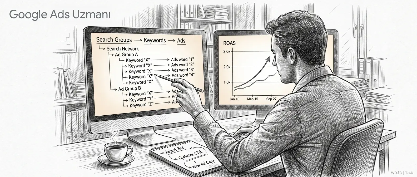 Google Ads uzmanı — kampanya analizi ve performans optimizasyonu çalışma ortamı