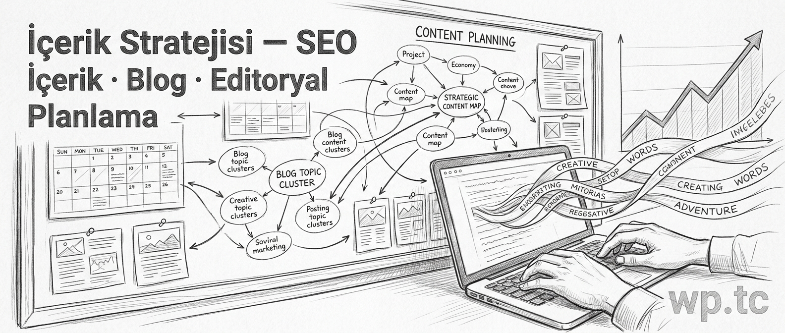 Web Partner içerik stratejisi hizmeti — editoryal takvim ve SEO içerik planı görseli