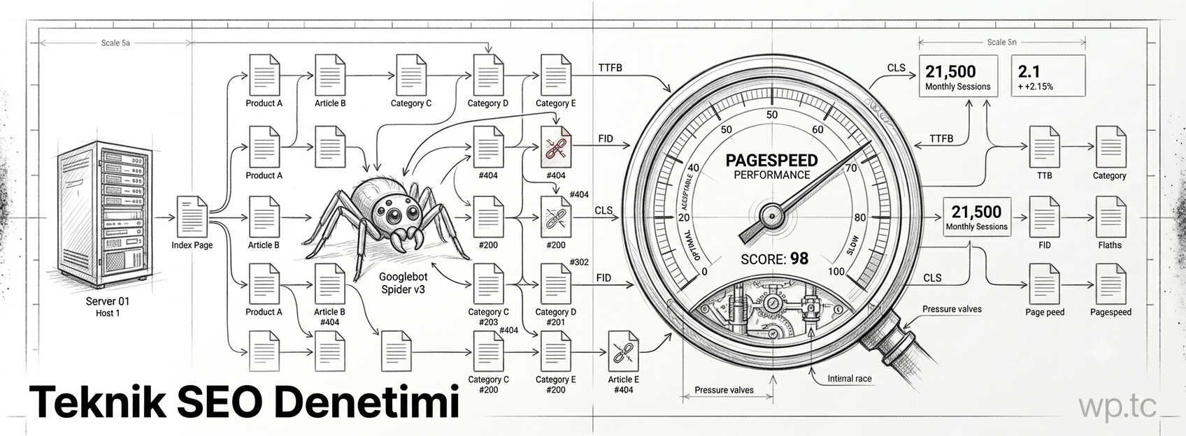 Teknik SEO denetimi — Core Web Vitals, crawlability ve site yapısı analizi